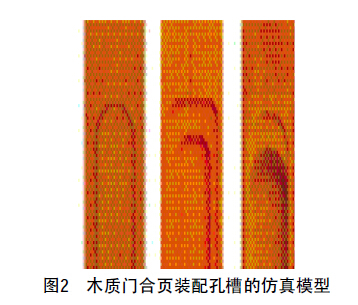 圖2 木質門合頁裝配孔槽的仿真模型