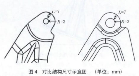 圖4  對比結構尺寸示意圖